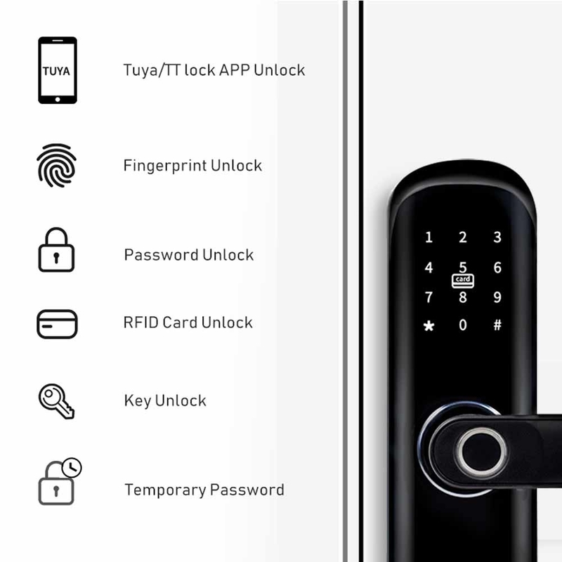 Εγχώριων έξυπνη ευφυής κλειδαριών Tuya Wifi App κλειδαριά πορτών δακτυλικών αποτυπωμάτων ασφάλειας ψηφιακή