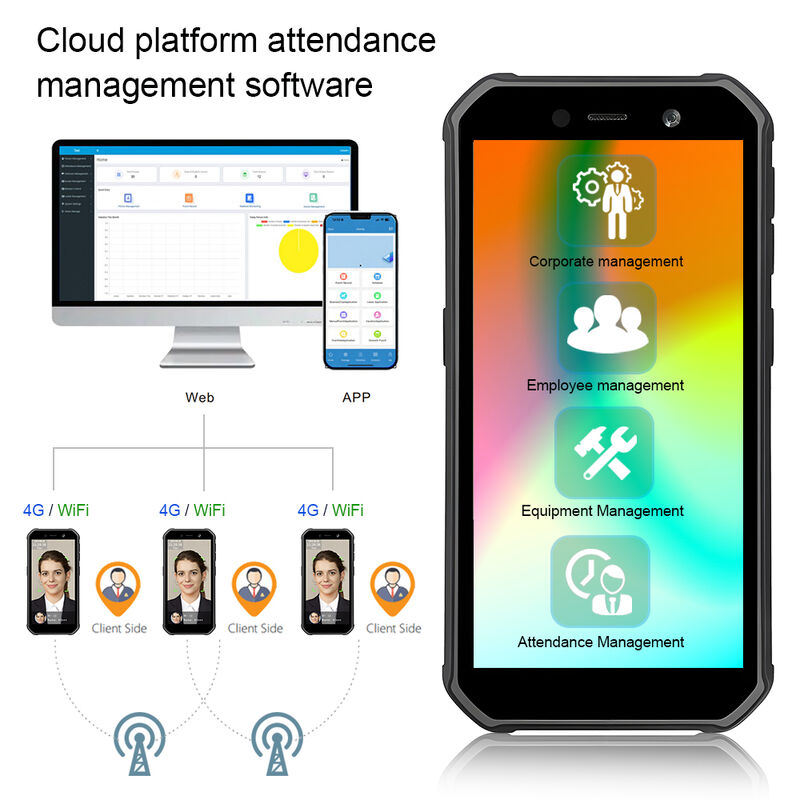 4G Portable Outdoor Android Facial Recognition Machine for Employee Time Attendance