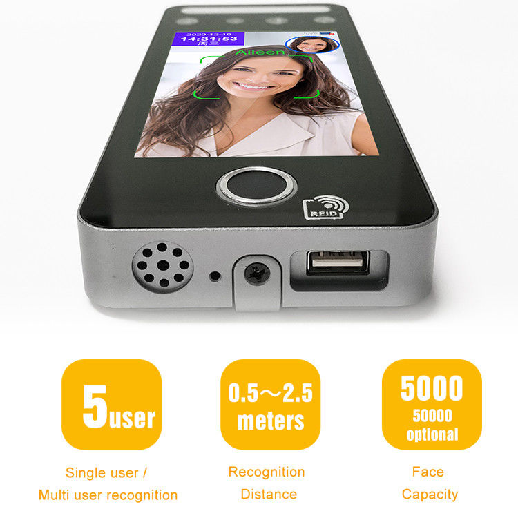 Touchless του προσώπου αναγνώστης καρτών συστημάτων RFID ελέγχου προσπέλασης αναγνώρισης 5 ίντσας