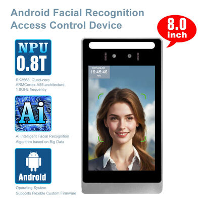 SI-A08 Android Αναγνώριση προσώπου και φλέβας παλάμης Τερματικό ελέγχου πρόσβασης Ανίχνευση διφθαλμικής ζωντάνιας