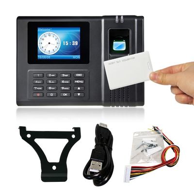 Χρονικό ρολόι LCD βιομετρικός έλεγχος προσπέλασης δακτυλικών αποτυπωμάτων 2,4 ίντσας