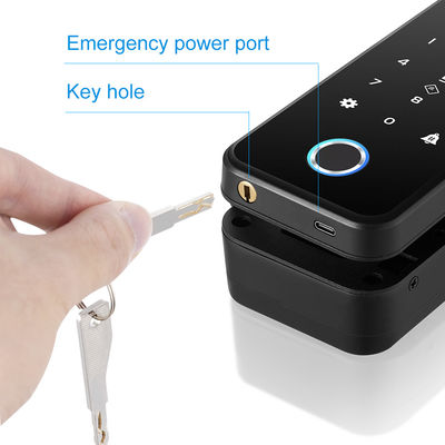 Έξυπνη κλειδαριά πορτών γυαλιού Frameless δακτυλικών αποτυπωμάτων αναγνώρισης προσώπου κλειδαριών Tuya ABS αργιλίου