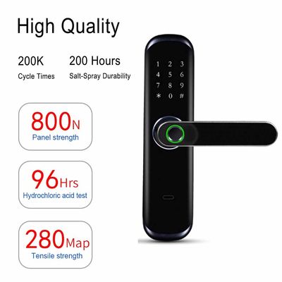 Βιομετρικό έξυπνο σπίτι Tuya APP Wifi κλειδαριών πορτών Keyless αριθμητικών πληκτρολογίων δακτυλικών αποτυπωμάτων